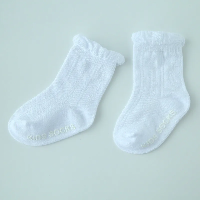 Baby Socks 0-12/12-24 Anti Slip Breathable Cotton White Toddler Socks Summer Thin Breathable Soft Cotton