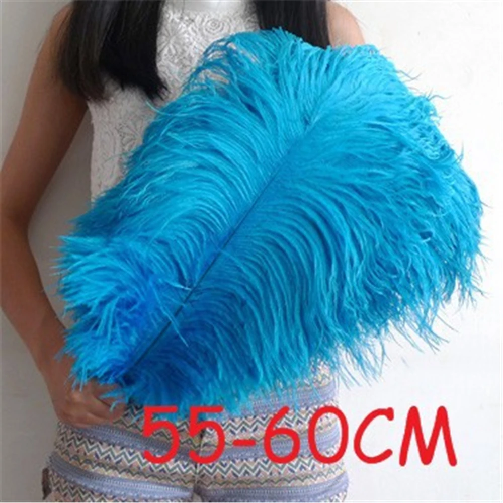 30pcs/lot 22-24inch/55-60cm fluffy ostrich feather turquoise blue ostrich feathers plume wedding table centerpieces sk290