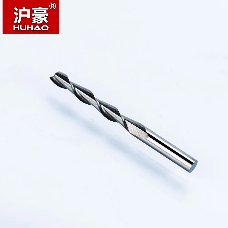 HUHAO 10pcs/lot Shank 3.175mm 2 Flute Spiral Router Bit for Wood CNC End Mill Tungsten Carbide PCB Milling Cutter