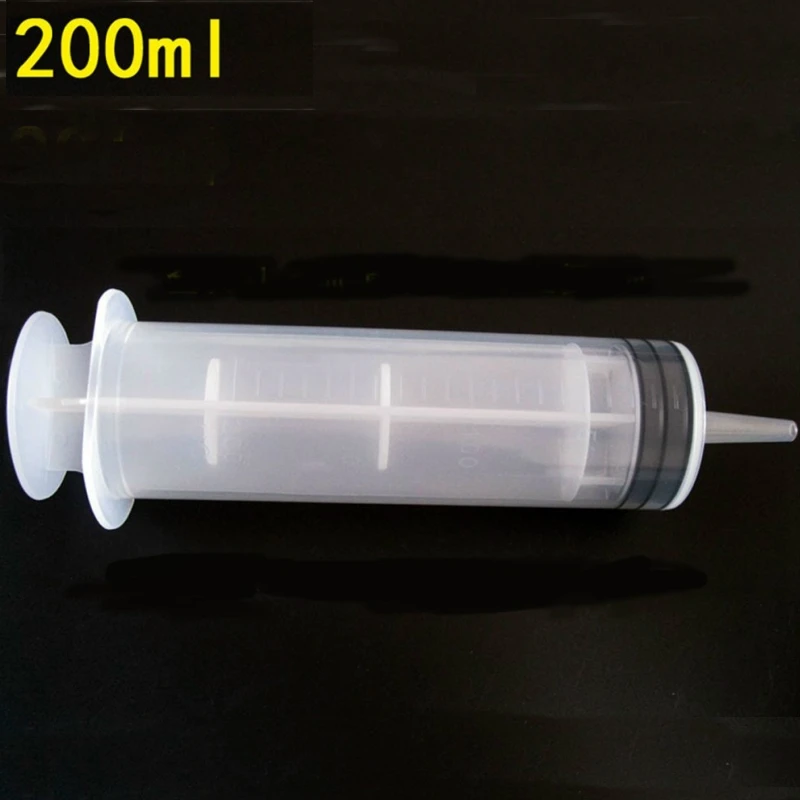 1pc 200ml Hydroponics Reusable Large Hydroponics Plastic Nutrient Sterile Health Measuring  Cat Feeding Syringe Tools CZL8277-3