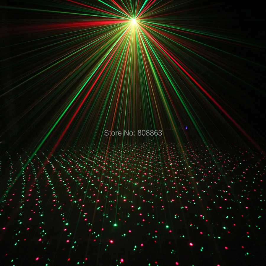 ESHINY Remote R&G Laser Full Stars Pattern Projector Blue Led Bar DJ Dance Disco Family Party Lighting Effect Light Show T130D4