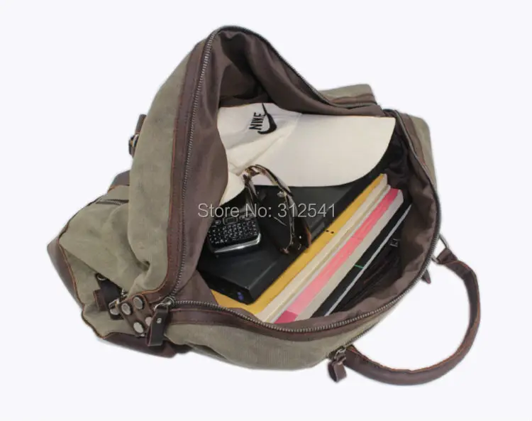 Borse da viaggio da uomo Vintage in pelle di tela militare borse da viaggio borse da viaggio da uomo borse da viaggio borsa da weekend grande