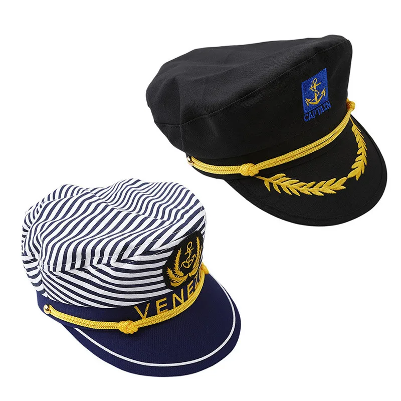 Decorative White Hat Adult Unisex Event Party Fancy Dress Supplies Skipper Sailors Navy Captain Military Cap