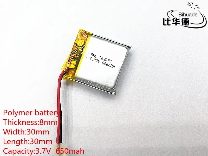 Liter energy battery 3.7V 650mah 803030 Lithium Polymer LiPo Rechargeable Battery For Mp3 Mp4 Mp5 DIY