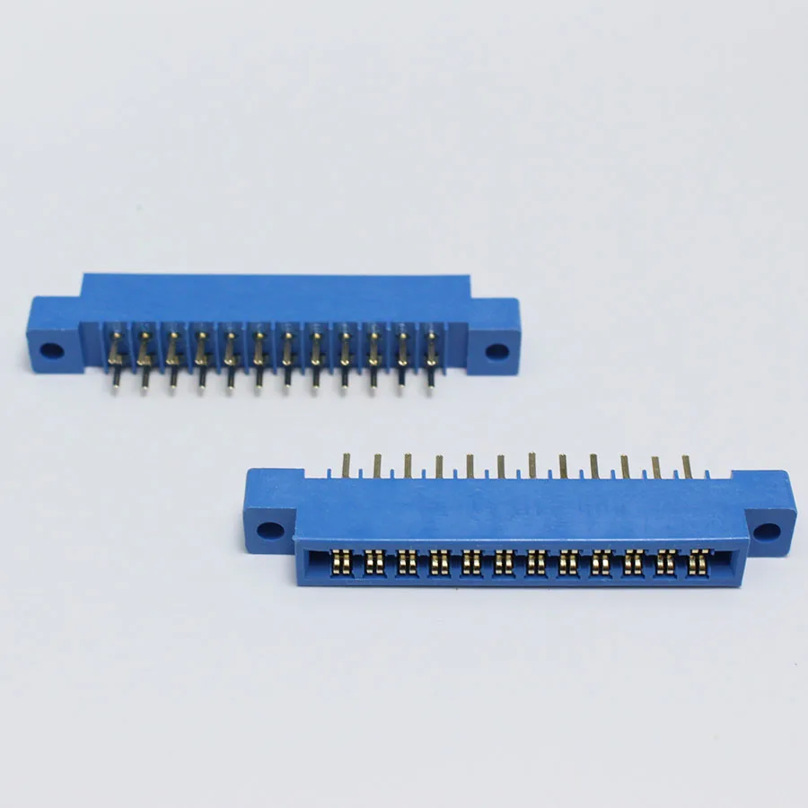 2pcs 805 Card Edge Connector 3.96mm Pitch 2x12 Row 24 Pin PCB Slot Solder Socket SP24 Dip Board Solder Type Footprint Connection