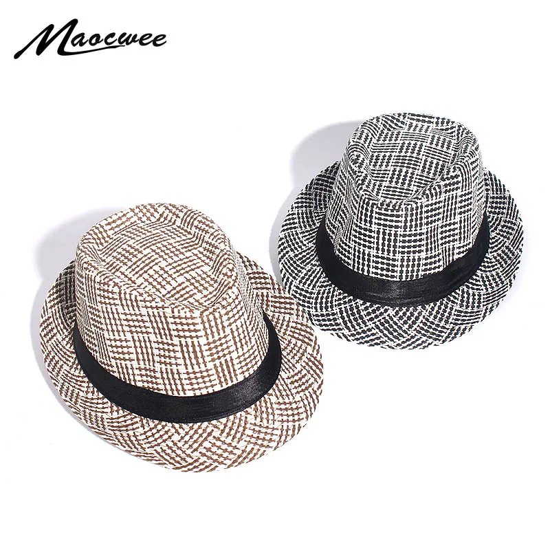 Hot Gangster Cap Unisex Women Men Fashion Beach Sun Straw Summer Casual Trendy Panama Jazz Hat Cowboy Fedora hat Casquette