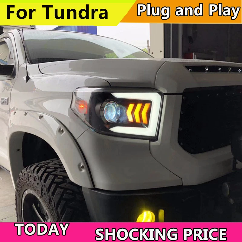 Car Styling Head Lamp case for Toyota Tundra Headlights Tundra LED Headlight DRL Lens Double Beam Bi-Xenon HID car Accessories