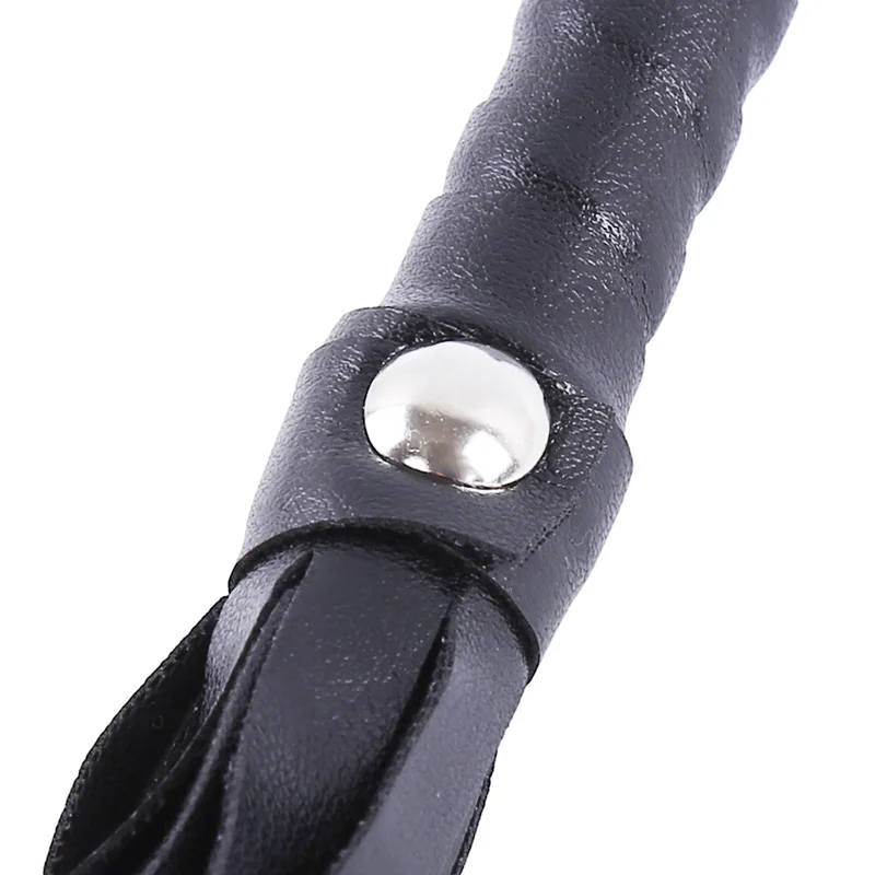 High Quality Pu Leather Pimp Whip Racing Riding Crop Party Flogger Hand Cuffs Queen Black Horse Riding Whip 1pcs