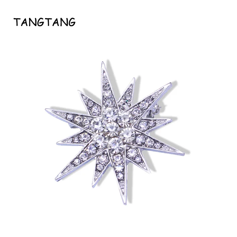 Hotsale Sparkly Shiny Fashion Clear Rhinestone Crystal Alloy STAR Brooch Wedding Jewelry Pin For Women Men, Item No.: ART104
