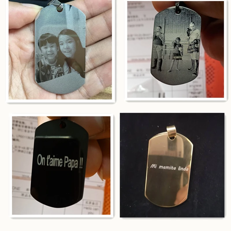 Nextvance Stainless Steel Personalized Engraved Necklace Custom Photo Name Pendant Necklaces For Children Birthday Gift