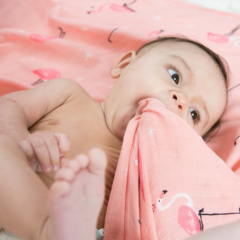 Kain Kasa Pohon Baru Lahir Kain Kasa Membedung Bayi Multi-Penggunaan Bambu Kapas Selimut Bayi Baru Lahir Bayi Bungkus 120X120 Cm