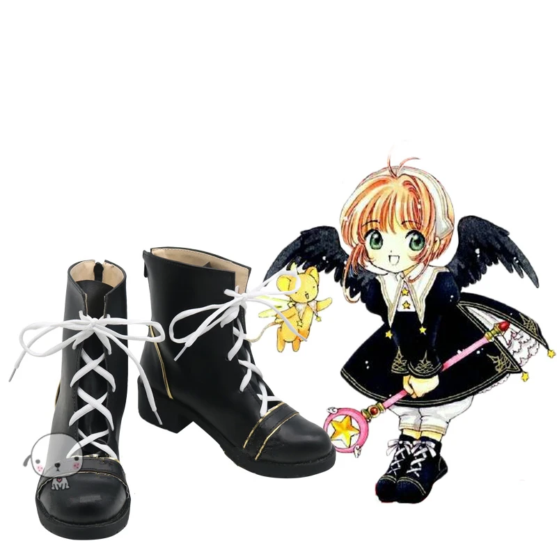 

New Card Captor Sakura SAKURA CARDCAPTOR black Shoes Cosplay Boots