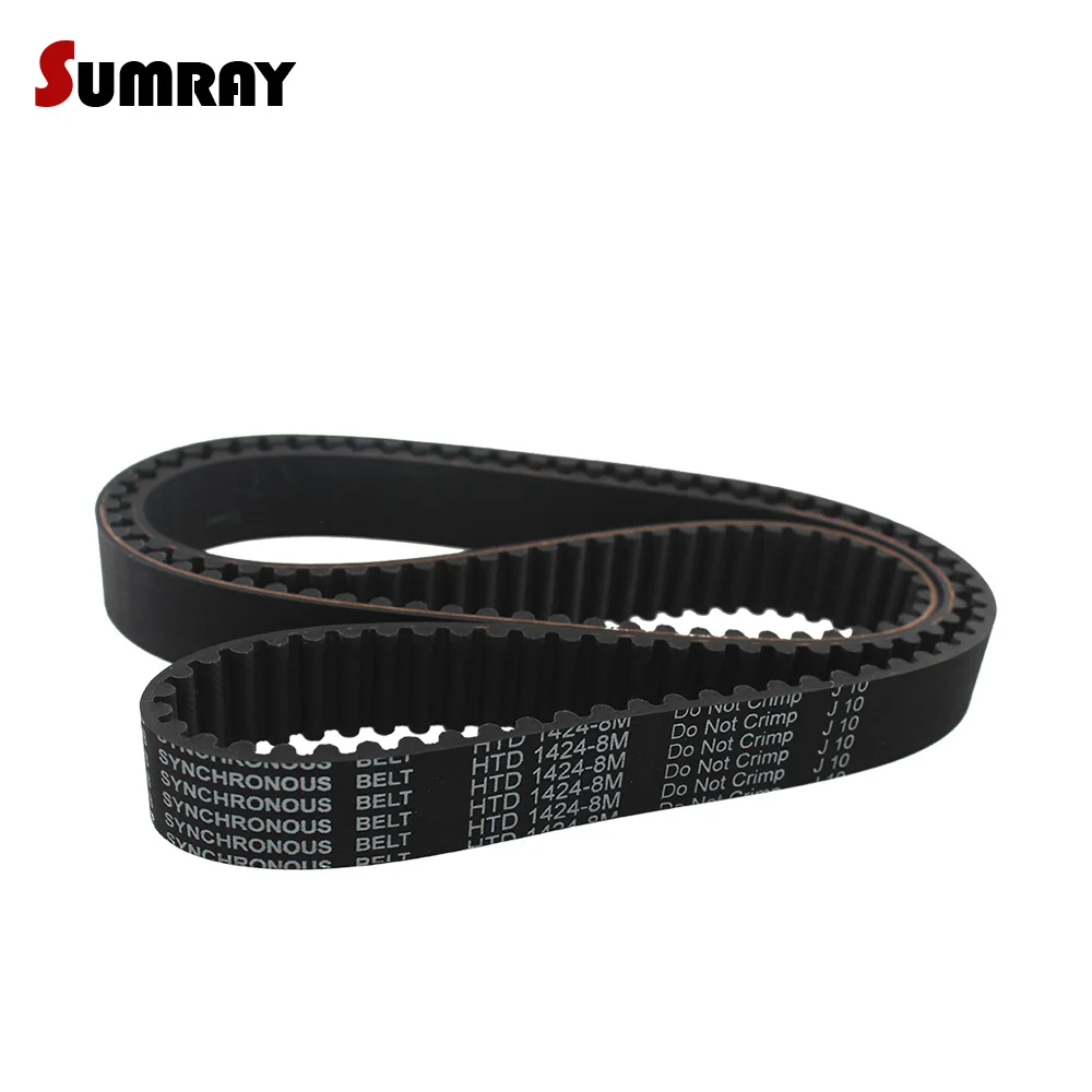 HTD8M Transmission Belt 8M-1360/1376/1384/1392/1400/1416/1424/1432mm Length Rubber Belts Round 25/30mm Belt Width Gear Belt