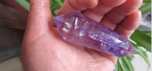 12 Sided Vogel Inspired Purple Amethyst Double Terminated Crystal Wand 82.1g