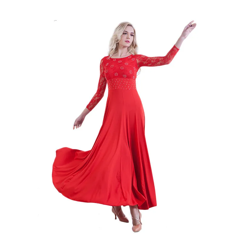 Modern Dance Dress Long Sleeve Ballroom Dancing Will Pendulum dress Ballroom Dancing Waltz dress