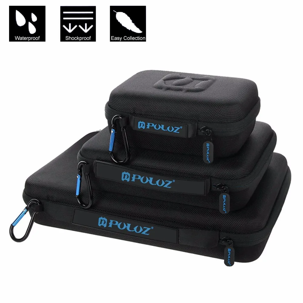 PULUZ For Go Pro Accessories Waterproof Carrying Travel Case for GoPro HERO5 HERO4 Session  HERO 5  4 3+ Size: 16cm x 12cm x 7cm