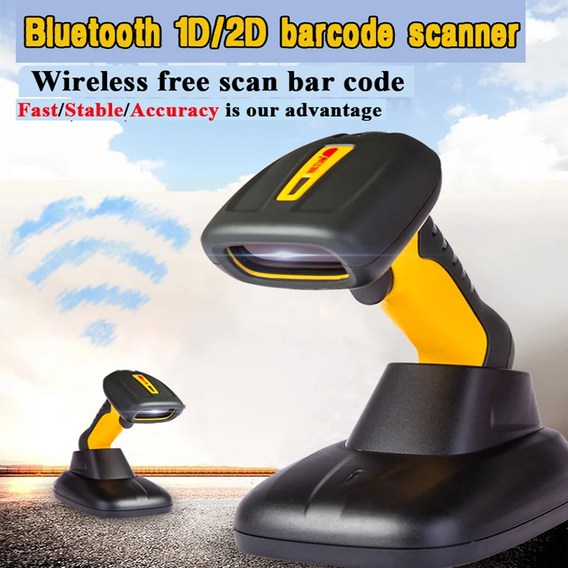 New waterproof handheld Bluetooth Wireless 2D Barcode Scanner fast scanning QR Barcode Reader PDF417 For Android IOS Ipad