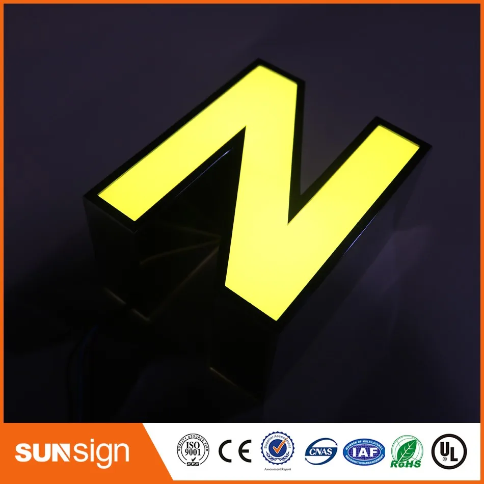 Custom Winkel Decoratieve Geschilderd Rvs Led Letters