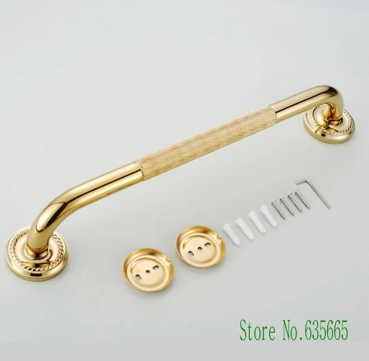 Classic Antique Gold Brass Bathroom Shower Room Non-slip Grab Bar Bathtub Handrail Armrest Wall Hardware Accessories Sanitary