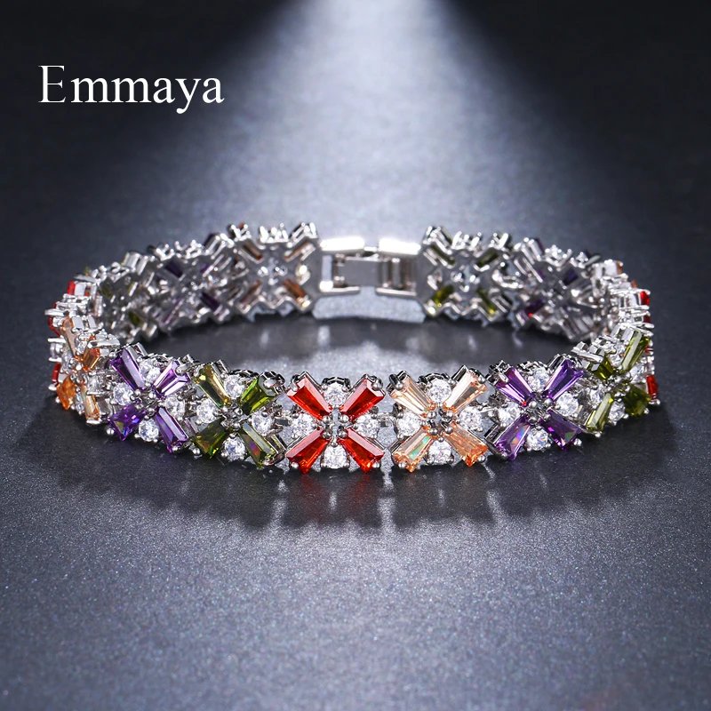 Emmaya Bracciale di lusso Braccialetti di cristallo per le donne Bracciali e braccialetti con ciondoli Gioielli da sposa femminili