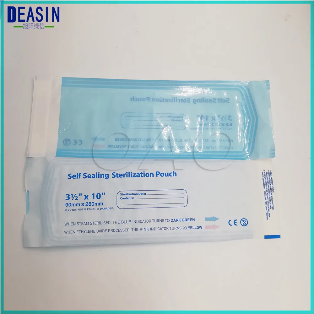 200pcs  90 x 260mm 135 x 290mm DENTAL SELF SEAL STERILIZATION POUCHES Medical bag no need sealing machine