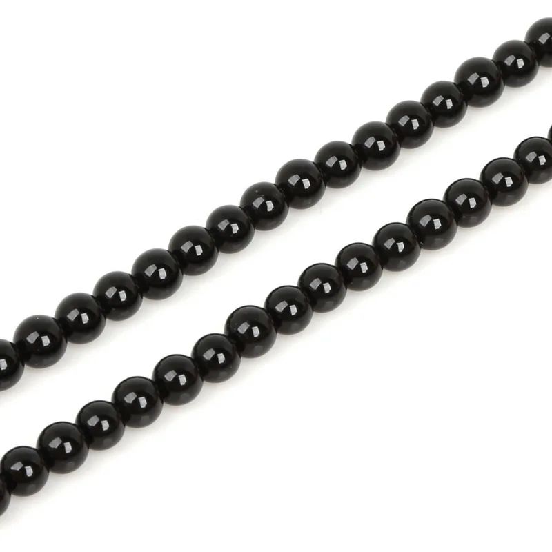 High Quality Nature Black  Round Ball Stone Bead Dyed 15\