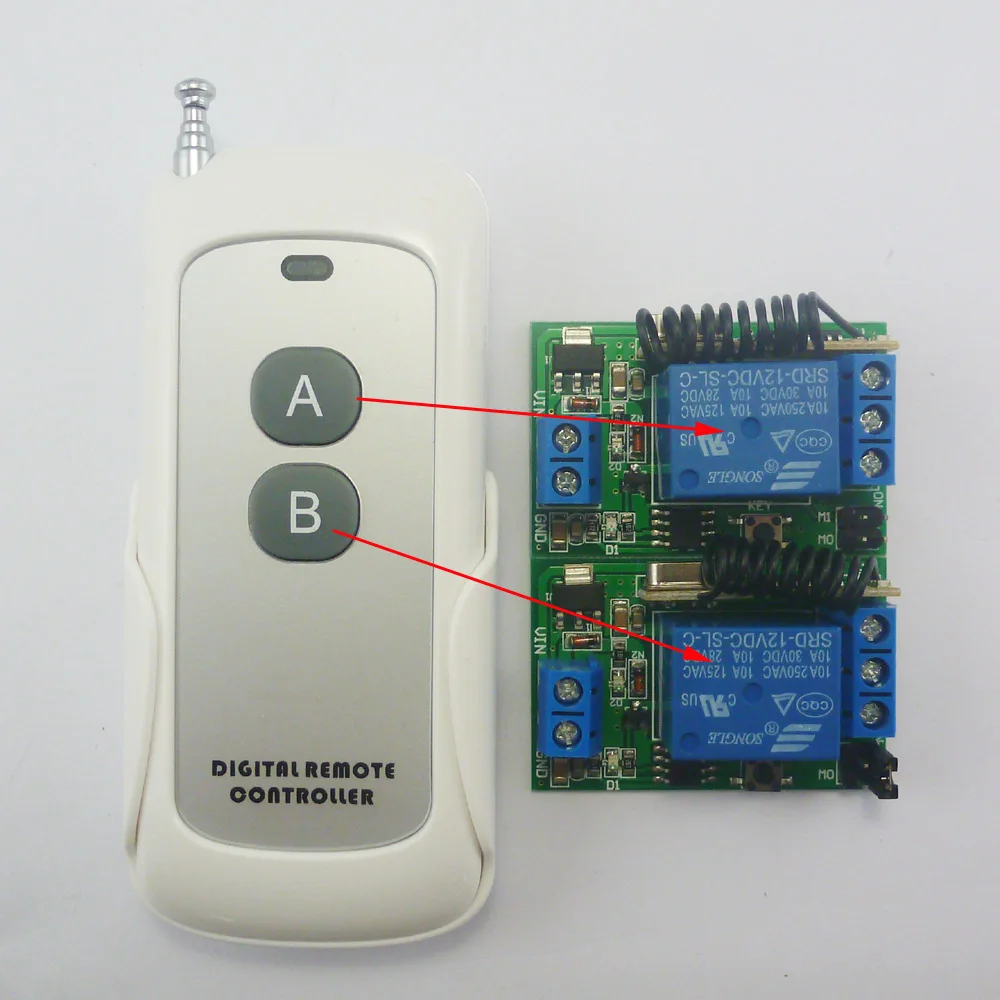 

CE033A*2+TB423*1 DC12V 433MHz RF Wireless Remote On/off Switch + Delay Time Timer Controller Link