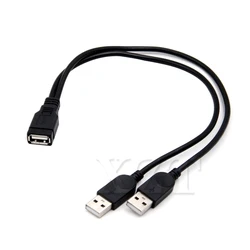 1 pz USB 2.0 A maschio A USB femmina 2 doppio doppio alimentatore USB femmina Splitter cavo di prolunga HUB carica per stampanti