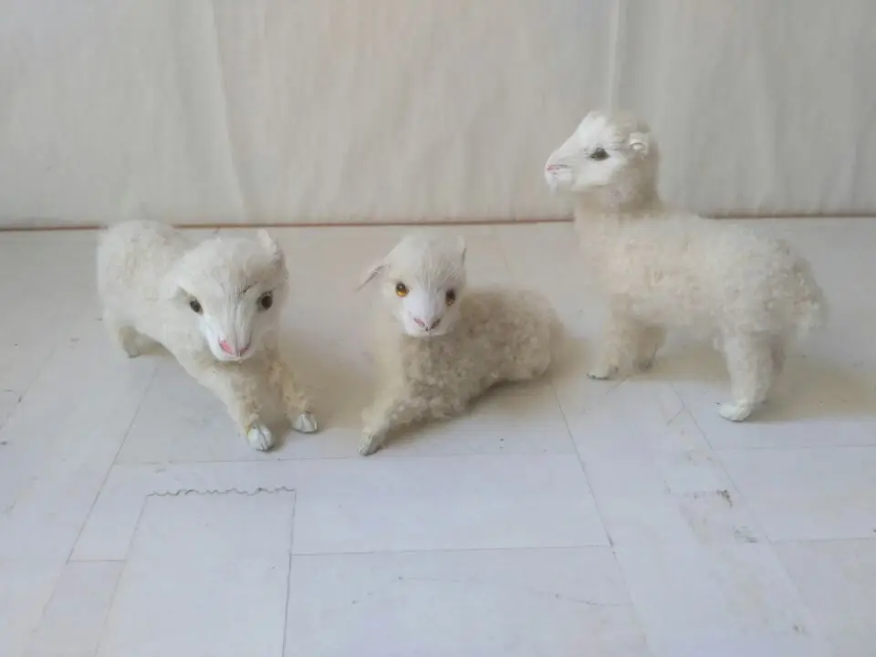 3 pieces cute new simulation sheep toy handicraft Decoration prop sheep doll gift about 10.5cm