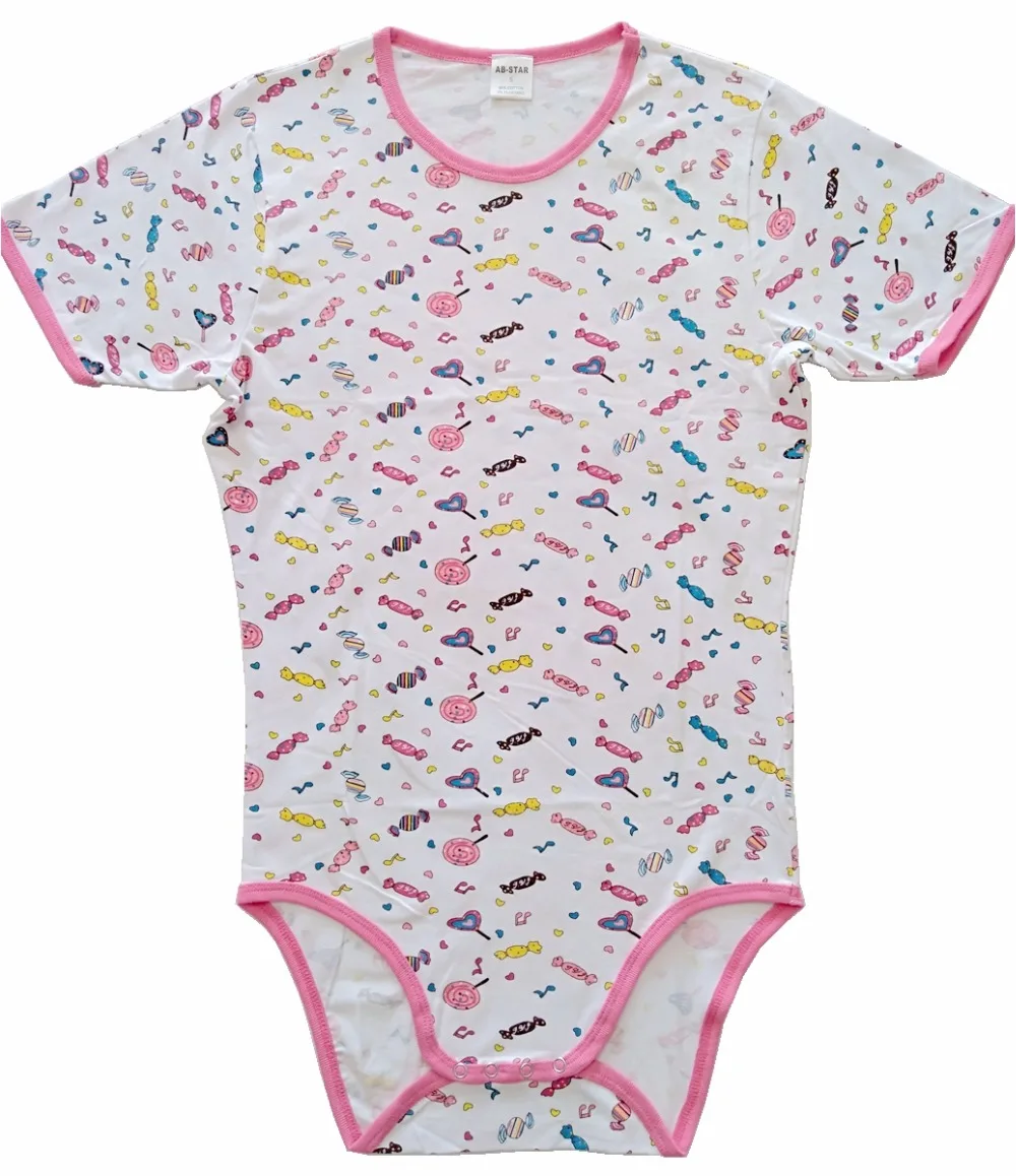 Candy printing bodysuit/adult onesie/adult baby romper/abdl clothes