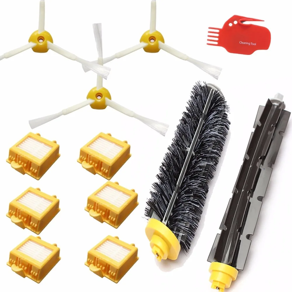 Hepa Filters Bristle Brush Flexible Beater Brush 3-Armed Side Brush Pack Set for iRobot Roomba 700 Series 760 770 780 790