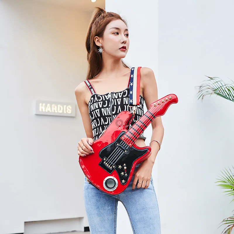 Guitar Bags for Women 2024 Bags Women Handbag 5AA Battery USB SD Shoulder Messenger Bag Girls Luxury Handbags Women Bag Designer