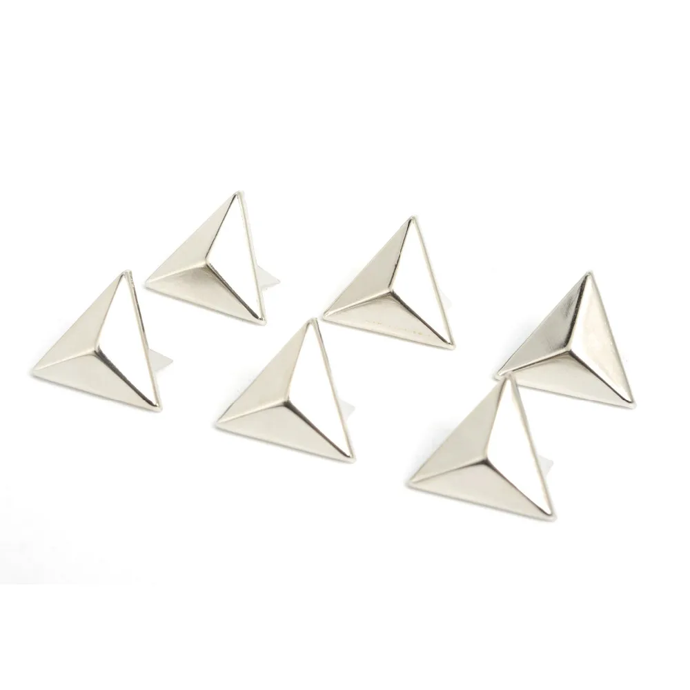 100pcs 14mm Apparel Sewing DIY Triangular Shape Metal Studs, Punk Jewelry,Shoes,Bags,Clothes Accessories Garment Rivet Eyelets