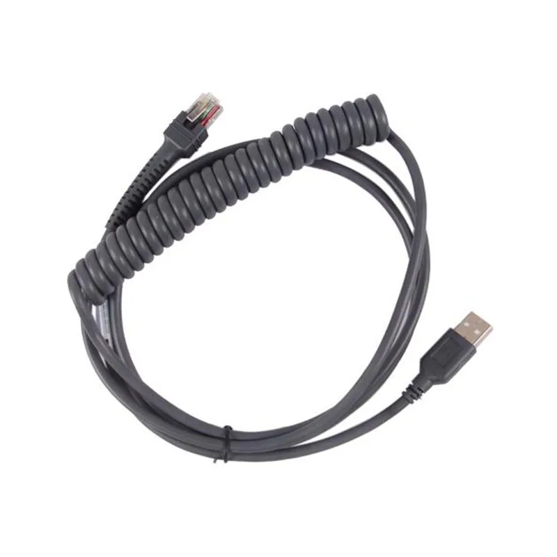 CBA-U01-S07ZAR 3M 10FT Spring USB Cable Compatible for Motorola Symbol LS2208 LS4208 LS7708 LS7808 Scanner Cable