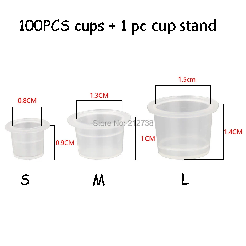 

Free shipping 1Pc Cup Stand &Tattoo Ink Cap Holder and S L M 100pcs Ink Cup Tattoo Makeup Eyebrow Makeup Pigment Container Caps