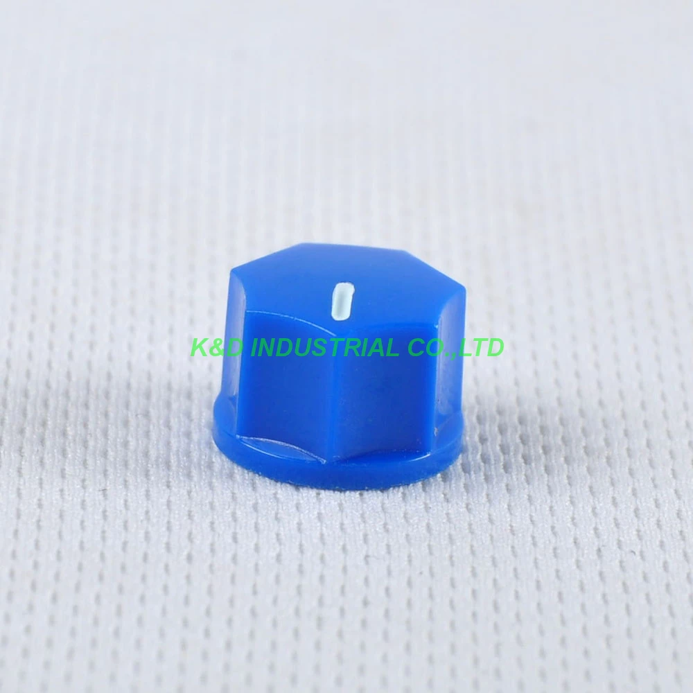 

10pcs Blue Rotary Control Plastic Potentiometer Knob Guitar Knurled Shaft Hole