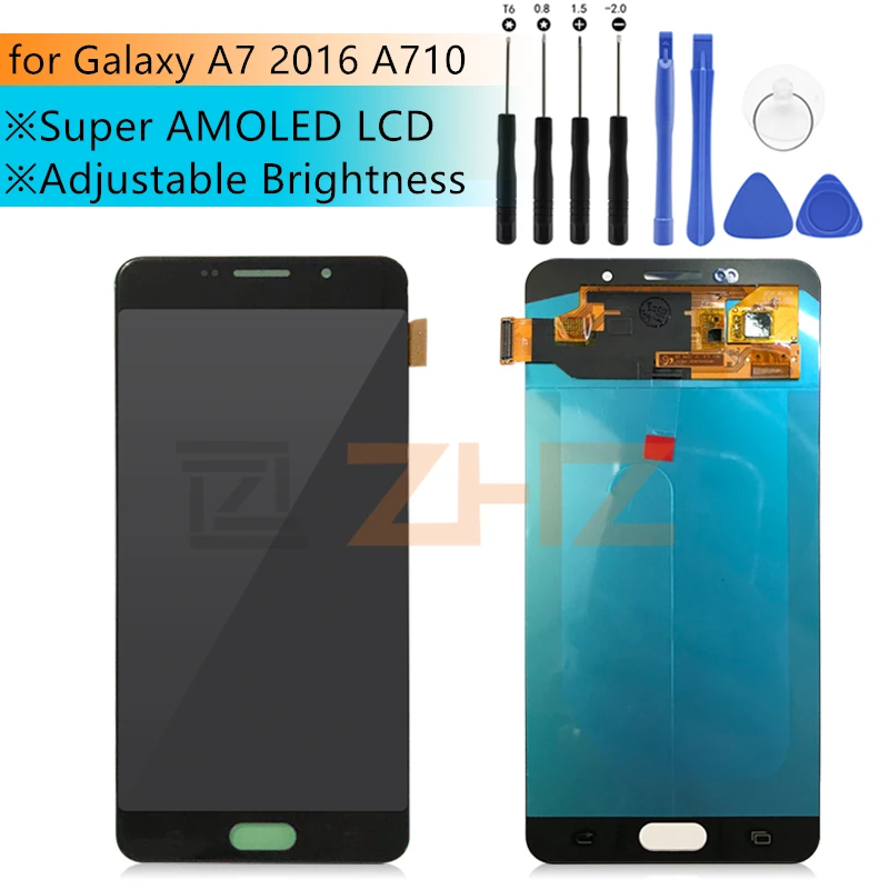 AMOLED For SAMSUNG GALAXY A7 2016 A710 LCD Display Touch Screen Digitizer Assembly Replacement For 5.5