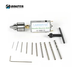 Mini DC 12V  Hand Electric Drill PCB Motor Press Drilling Compact Set 0.5-3mm Twist Bits 0.3-4mm JT0 Chucks Miniature Drill