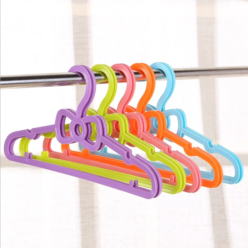 500pcs Children Baby hanger child clothes plastic kids clothes bowknot hangers for clothes drying rack cloth hanger Small Big