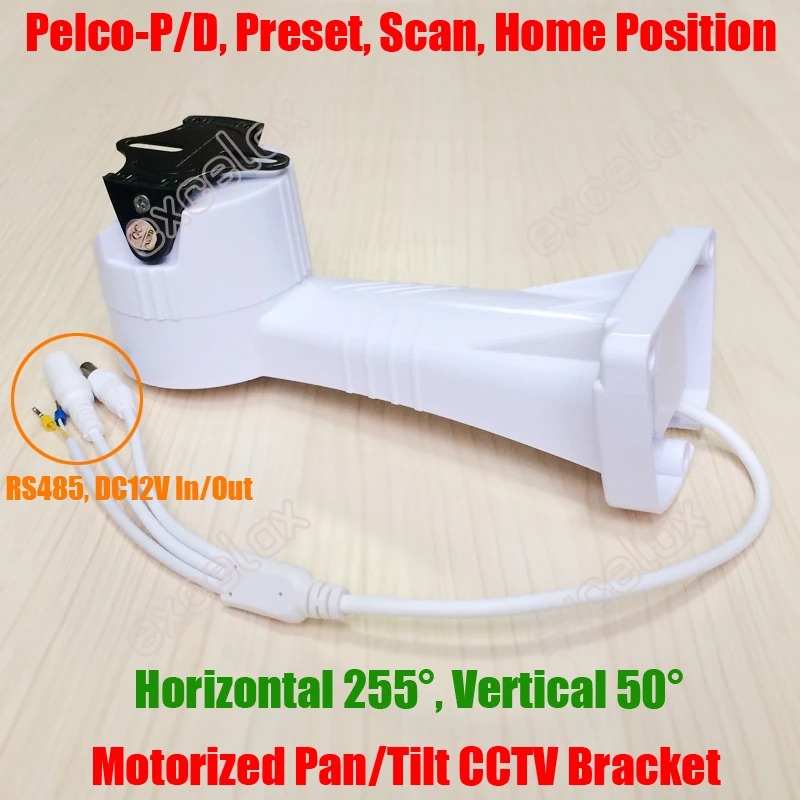 RS485 Motorized Pan Tilt Bracket PTZ Preset Tour Scanner Horizontal Vertical Rotation Waterproof IP Analog CCTV Camera Support