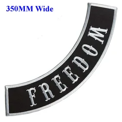 3 colors 350mm wide FREEDOM motorcycle biker patches iron on embroidered patches for jackets clothing embroidery rocker patches