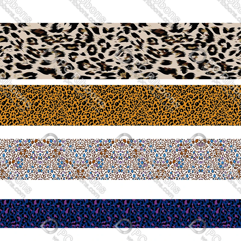 

Custom Leopard ribbon grosgrain polyester ribbons DIY hairbows wedding decor tape 50 yard