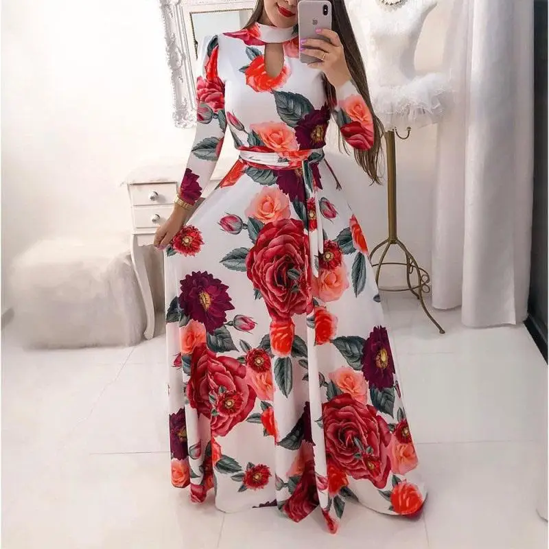 Oversize Casual Women Summer Dress Print Robe Femme Party Vestidos Women Pullover S-５XL Streetwear Long Bandage Maxi Dress