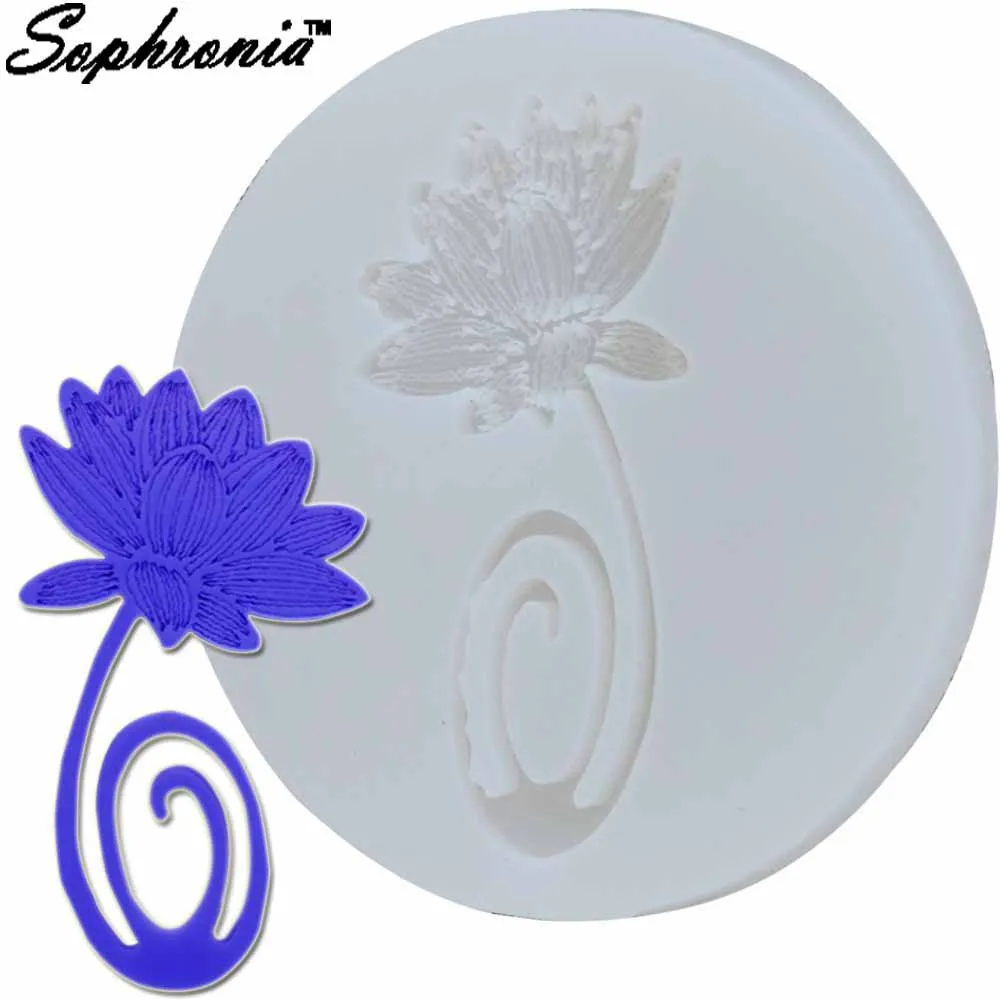 Lotus Silicone Chocolate Mold 3d Jelly Biscuit Ice Lollipop Gelatin Sugar Baking Cake Pop Moulds Confectionery Accessoriesm585