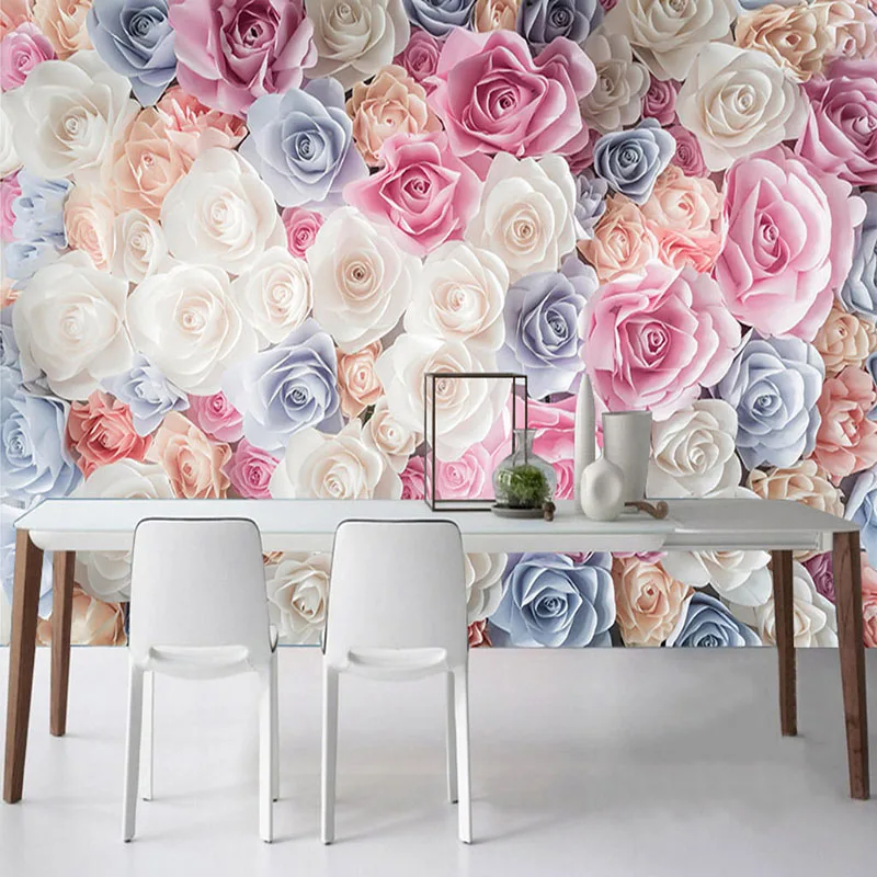 Photo Wallpaper Modern Romantic Pink Flower Sea Mural Living Room Bedroom Wedding House Backdrop Wall Home Decor Wall Paper 3D