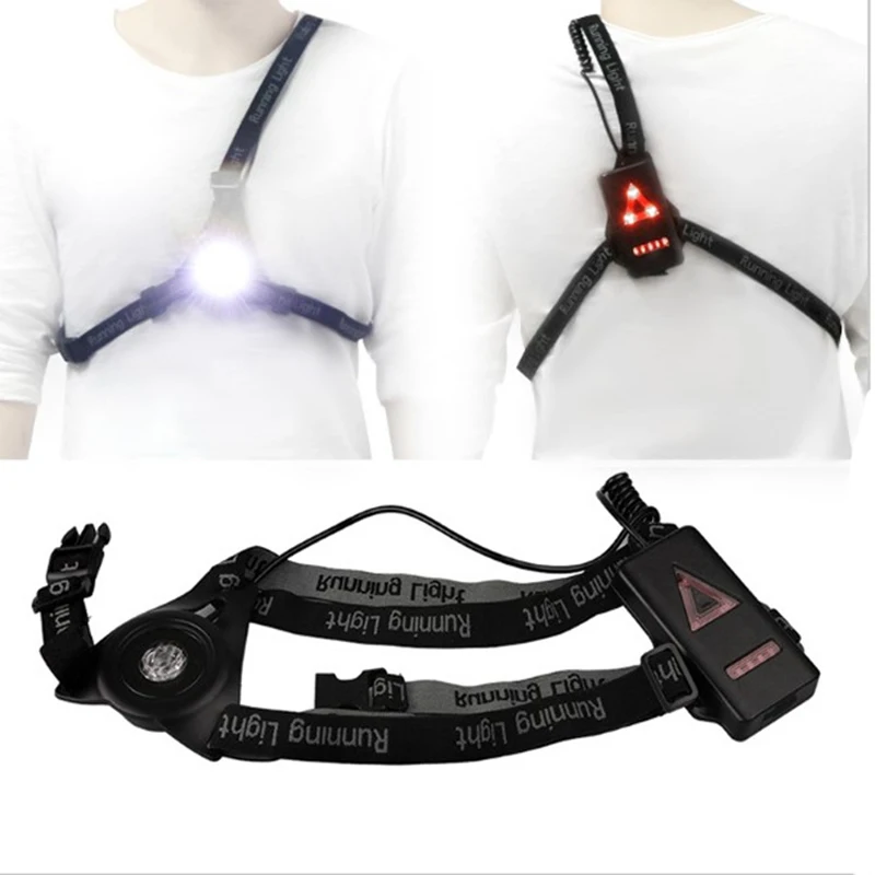 Rechargeable LED Headlamp Night Running Light Sport Chest Lamp + Built in Battery + USB Cable