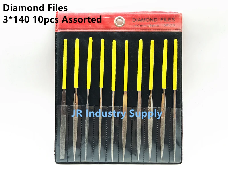 

10pcs Assorted Best Diamond Needle File Set Sharpening 3x140mm Jeweler Diamond Gringding Carving Craft Tool Metal Glass Stone