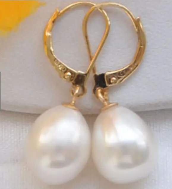 

AAA 13X11MM white pearl earrings