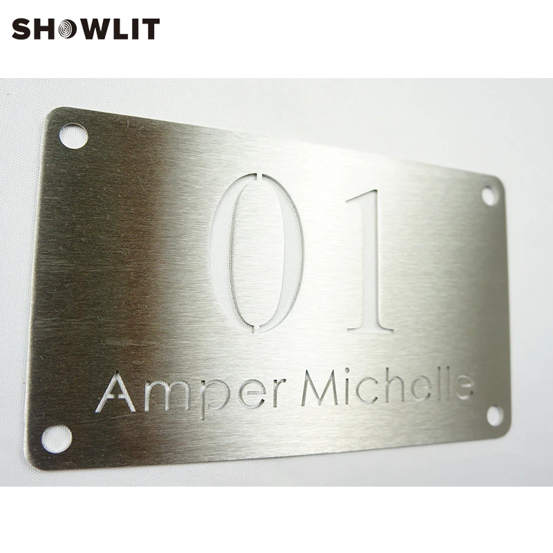 

House Door Number With Home Name Custom Made Stainless Steel Home Plate