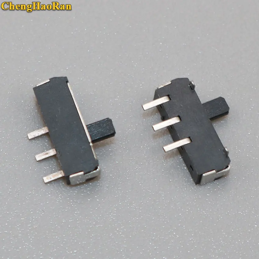 ChengHaoRan 5 Stück 2-Positionen 1P2T Horizontaler Miniatur-SMT-SMD-Schiebeschalter, Reset-Schalter, 3-polig, 2-stufig, Horizontaler Ein/Aus-Schiebeschalter – Detail 2